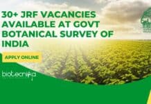 30+ JRF Vacancies Available at Govt Botanical Survey of India, Apply Online BSI JRF Jobs