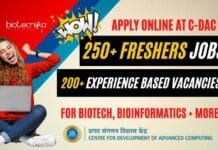 C-DAC 250+ Freshers Jobs & 200+ Experience Based Vacancies For Biotech, Bioinformatics – Apply Online C-DAC Pune Jobs