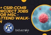 CCMB Project Vacancies 2022
