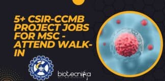 CCMB Project Vacancies 2022