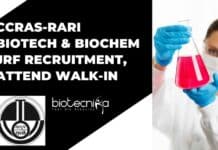 CCRAS-RARI Biotech & Biochem JRF Recruitment, Attend Walk-In CCRAS-RARI JRF Job