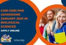 CSIR-CDRI PhD Admissions 2023