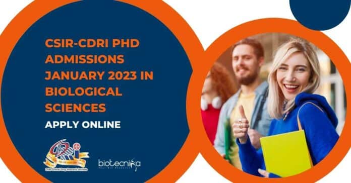 CSIR-CDRI PhD Admissions 2023