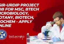 CSIR-URDIP Project Job For MSc, BTech Microbiology, Botany, Biotech, Biochem – Apply Online CSIR-URDIP Project Job