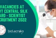 20 Vacancies at Govt Central Silk Board – Scientist Recruitment 2022 Central Silk Board Jobs