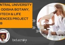 Central University of Odisha Botany, Biotech & Life Sciences Project Job Central University of Odisha Botany