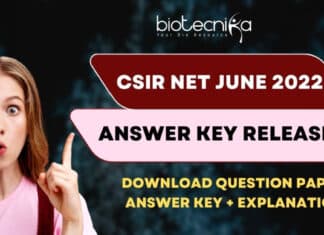 CSIR Answer Key 2022