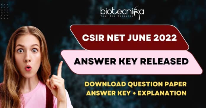 CSIR Answer Key 2022
