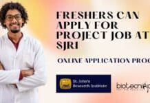 Freshers Can Apply For Project Job at SJRI – Online Application Process Freshers Microbiology Project Job