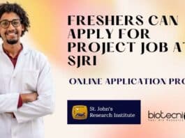 Freshers Microbiology Project Job
