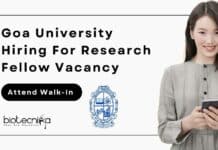 Goa University Hiring For Research Fellow Vacancy, Attend Walk-In Goa University Hiring