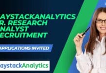 HaystackAnalytics Sr. Research Analyst Recruitment, Applications Invited HaystackAnalytics Sr. Research Analyst