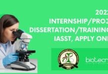 2022-23 Internship/Project Dissertation/Training at IASST, Apply Online IASST Project Training 2022