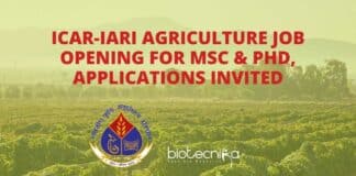 ICAR-IARI Agriculture Job Opening