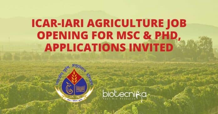 ICAR-IARI Agriculture Job Opening