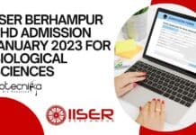 IISER Berhampur PhD Admission January 2023 For Biological Sciences IISER Berhampur Admissions 2023