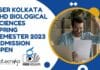 IISER Kolkata PhD Biological Sciences Spring Semester 2023 Admission Open IISER-K PhD Admission 2023