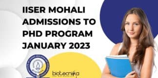 IISER Mohali Admission 2023