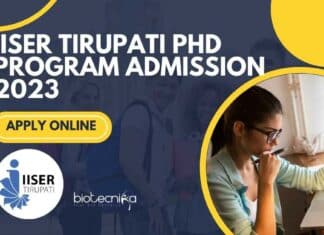 IISER Tirupati Admission 2023