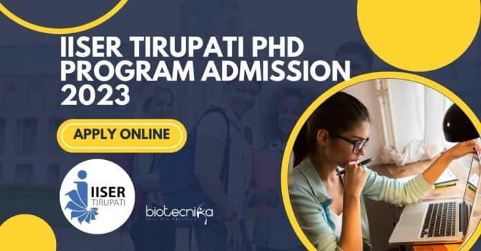 IISER Tirupati Admission 2023