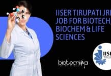 IISER Tirupati MSc Job