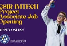 CSIR-IMTECH Project Associate Job Opening, Apply Online IMTECH Agricultural Sciences