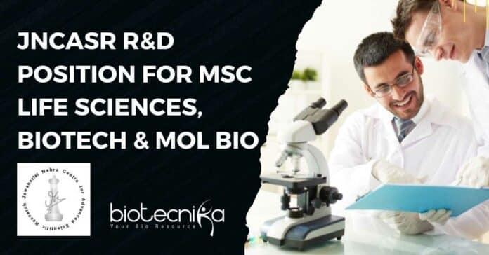 JNCASR R&D Position
