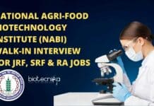 National Agri-Food Biotechnology Institute (NABI) Walk-In Interview For JRF, SRF & RA Jobs NABI Research Personnel Recruitment