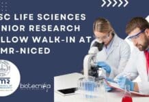 MSc Life Sciences Junior Research Fellow Walk-In at ICMR-NICED NICED JRF Opening 2022