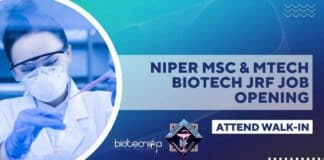 NIPER Biotech JRF Post