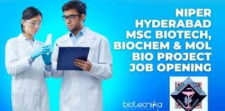 NIPER Project Job Opening