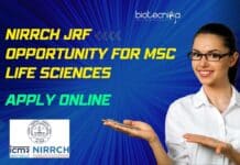 NIRRCH JRF Opportunity For MSc Life Sciences, Apply Online NIRRCH JRF