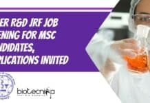 NISER R&D JRF Job Opening For MSc Candidates, Applications Invited NISER R&D JRF Job