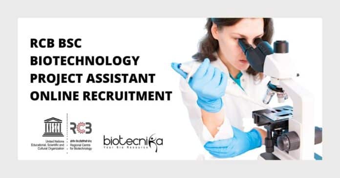 RCB BSc Biotech Job