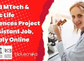 RCB MTech Life Sciences Job