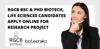 RGCB BSc Job Opening
