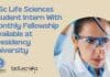 MSc Life Sciences Student Intern With Monthly Fellowship Available at Presidency University Student Intern 2022