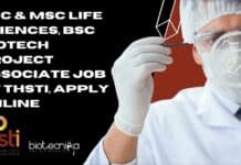 BSc & MSc Life Sciences, BSc Biotech Project Associate Job at THSTI, Apply Online THSTI Project Job 2022