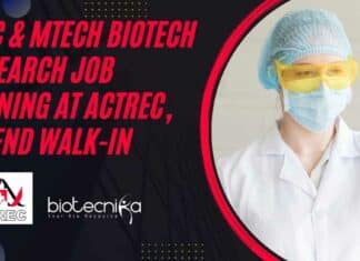 ACTREC Research Job Biotech New