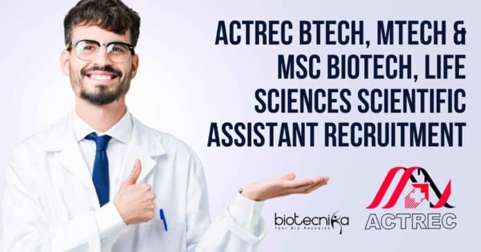 ACTREC Scientific Assistant Opening