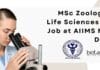 MSc Zoology & Life Sciences JRF Job at AIIMS New Delhi AIIMS Zoology JRF Job