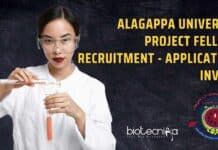 Alagappa University Project Fellows Recruitment – Applications Invited Alagappa University Project Fellows