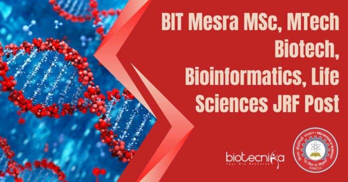 BIT Mesra JRF Post