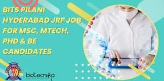 BITS Pilani Hyderabad JRF 2022