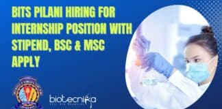 BITS Pilani Internship Position