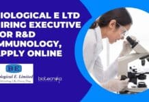 Biological E Ltd Hiring Executive For R&D Immunology, Apply Online Biological E Ltd Hiring Executive