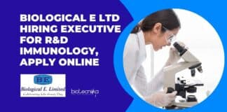 Biological E Ltd Hiring Executive