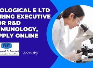 Biological E Ltd Hiring Executive