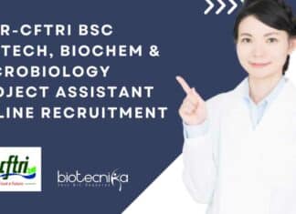 CFTRI BSc Project Vacancy