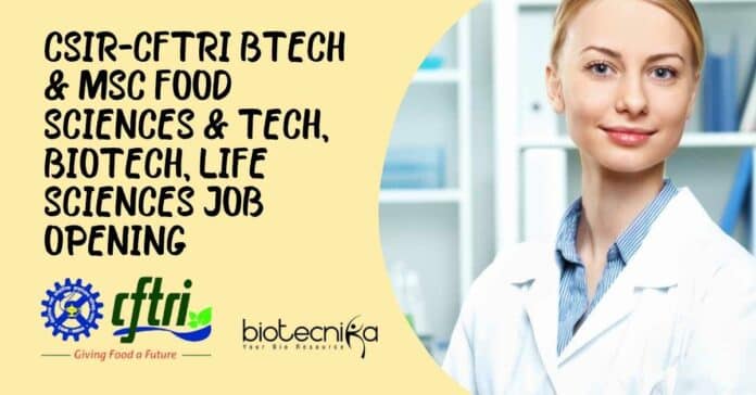 CFTRI BTech Job 2022